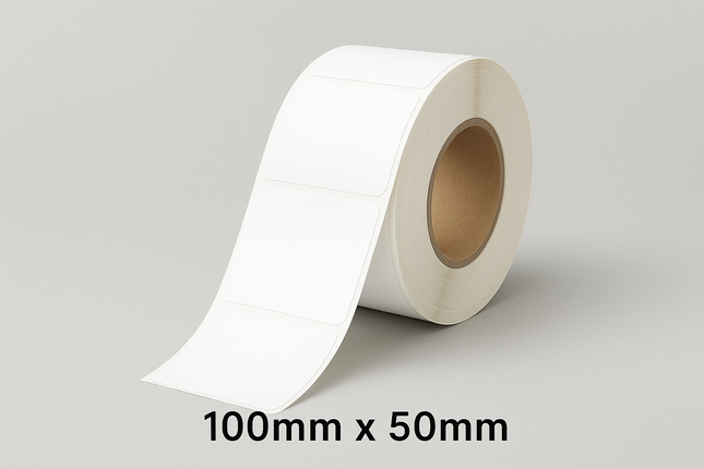 Scrub® 100x50mm Blank labels, Scrub Chromo, Thermal Transfer Barcodes, 1000 labels in roll, 100x50 mm