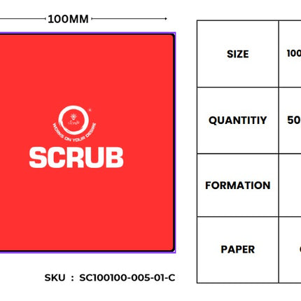 Scrub® 100x100mm Blank Labels,Chromo,500 Labels in roll