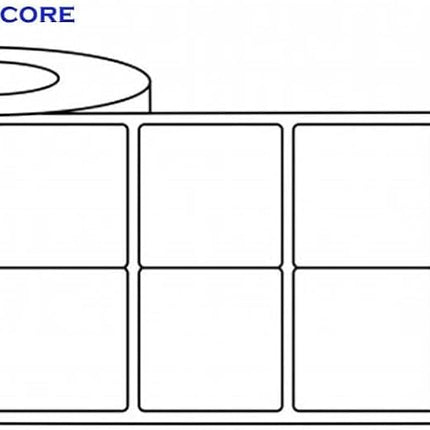 Scrub 38x38mm Barcode Blank Labels,2UP Per Row Chromo,2500 Labels in roll