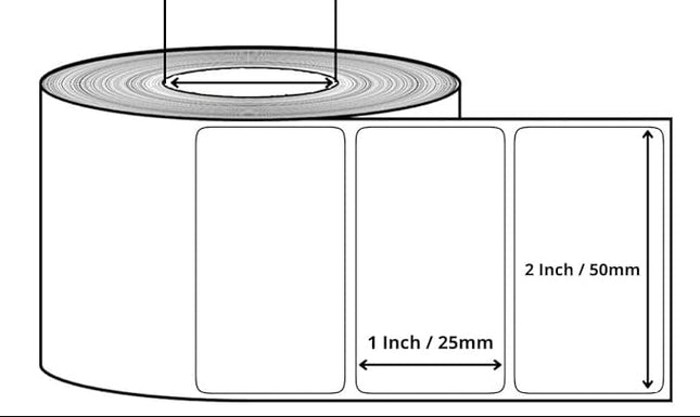 Scrub® Barcode Label 50X25 1UP 250PCS DIRECT THERMAL(8P PACK) for Mobile Portable Printer