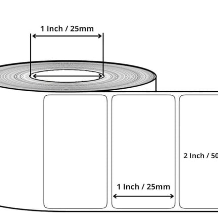 Scrub® 50X25mm Barcode Blank Label,1UP Per Row Chromo,2000 Labels in roll