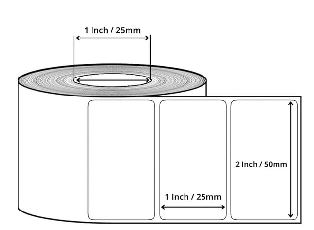 Scrub® 50X25mm Barcode Blank Label,1UP Per Row Chromo,2000 Labels in roll