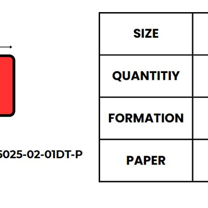 Scrub® 50x25mm Barcode Blank Label,1UP Per Row,Direct Thermal,2000 Labels in roll