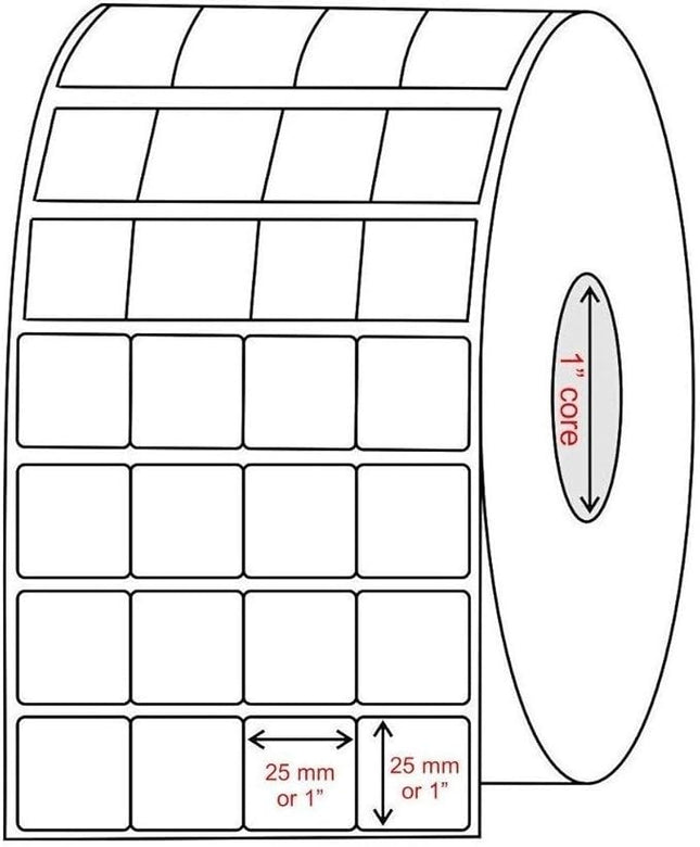 Scrub 25x25 Barcode Stickers, 8000 Label in Roll, 4up