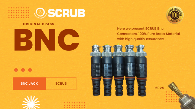 Scrub Bnc Jack (Gold Series) Pure Brass Connector 100% Brass
