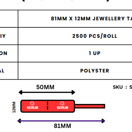 Scrub® Barcode Label 81X12 1UP 2500PCS Polyster
