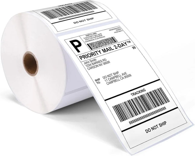 Scrub® 100mm x 150mm (4"x6") Direct Thermal Shipping Labels | 400 Label per Roll | Barcode Label | Roll Used for Printing Amazon Seller Flex & Other E-Commerce Shipping Labels